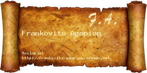 Frankovits Agapion névjegykártya